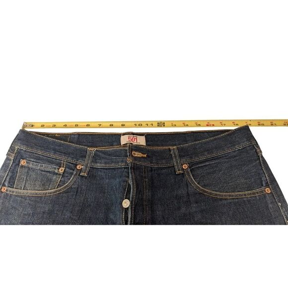 Levi 501 Men’s 40x 32 Button Fly Original Wash Straight Denim‎ Blue Jeans - Picture 9 of 11